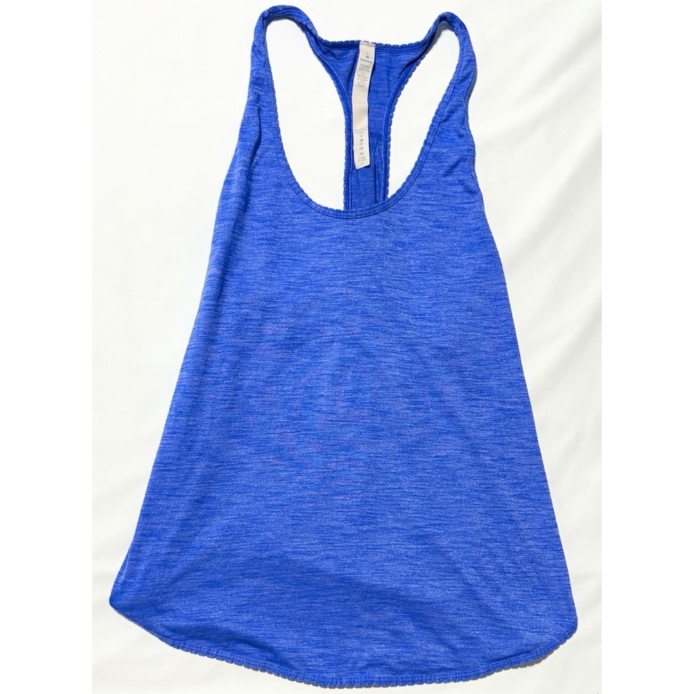 Lululemon Womens Blue Racerback Tank Top Size 6 Scoop Neck Stretch Athletic